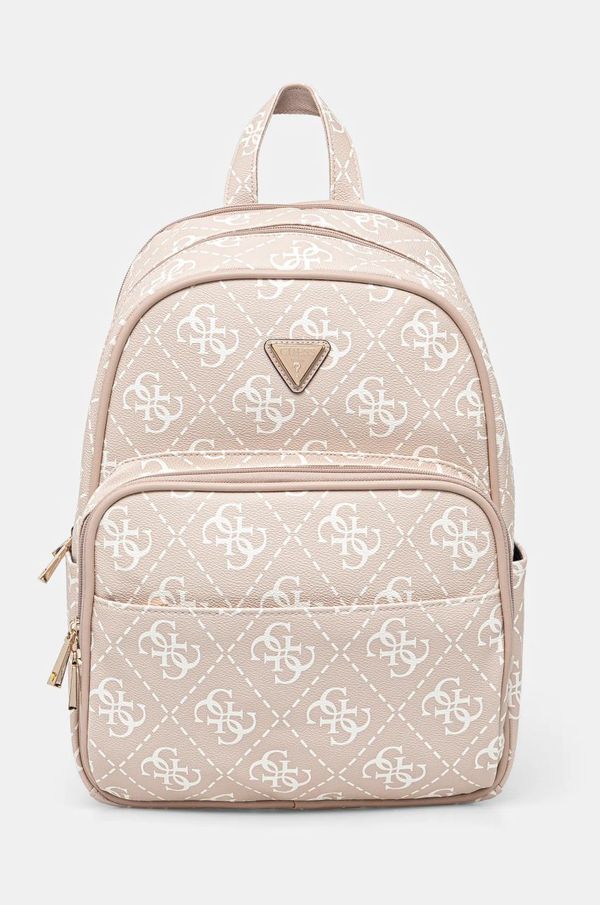 Guess Ruksak Guess BERTA za žene, boja: bež, veliki, s uzorkom, TWY868 89900