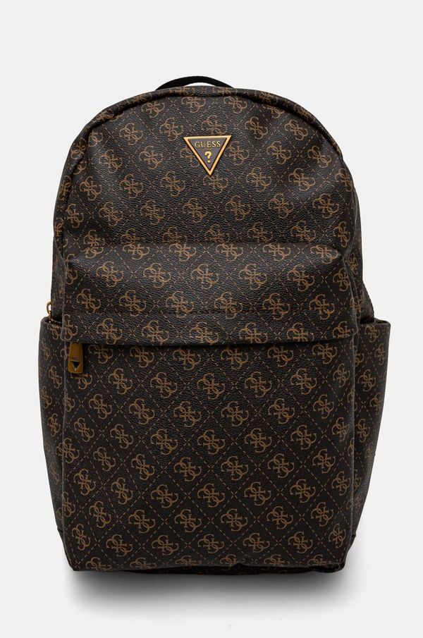 Guess Ruksak Guess ELVIS za muškarce, boja: smeđa, veliki, s uzorkom, HMELLO P4105