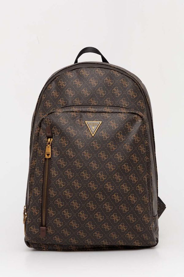 Guess Ruksak Guess za muškarce, boja: smeđa, veliki, s uzorkom