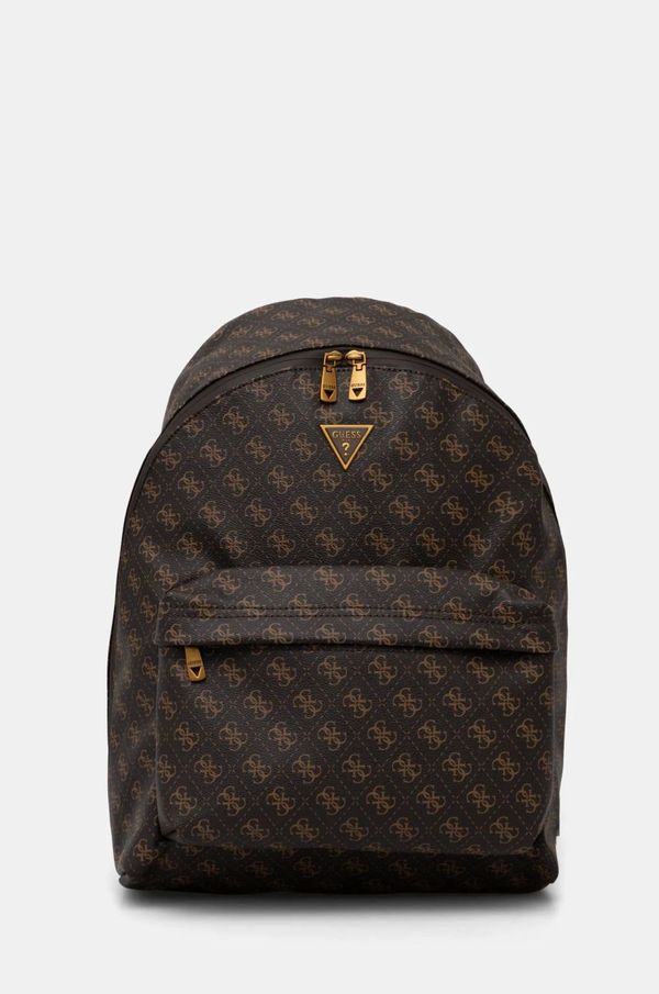 Guess Ruksak Guess za muškarce, boja: smeđa, veliki, s uzorkom, HMVELO P4106