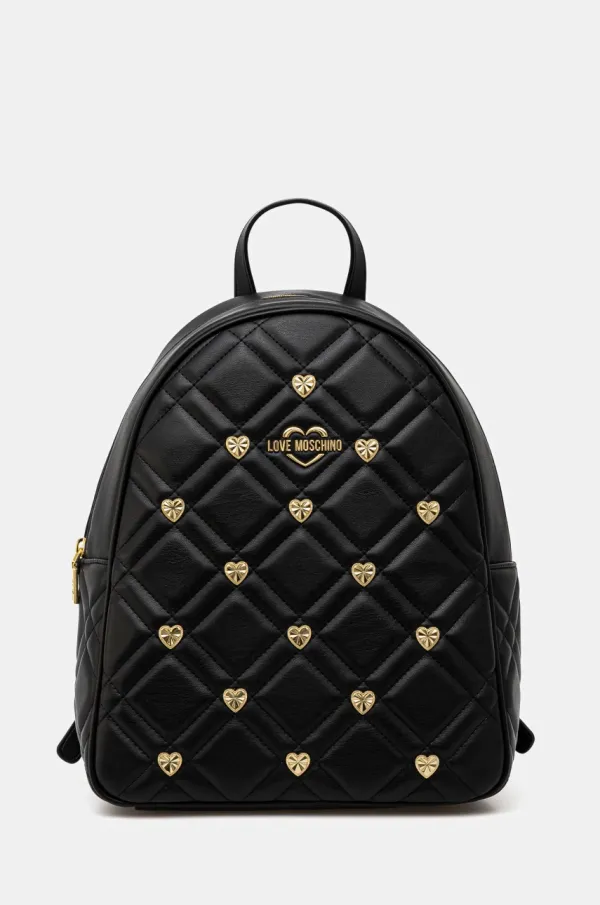 Love Moschino Ruksak Love Moschino za žene, boja: crna, mali, s aplikacijom, JC4123PP1