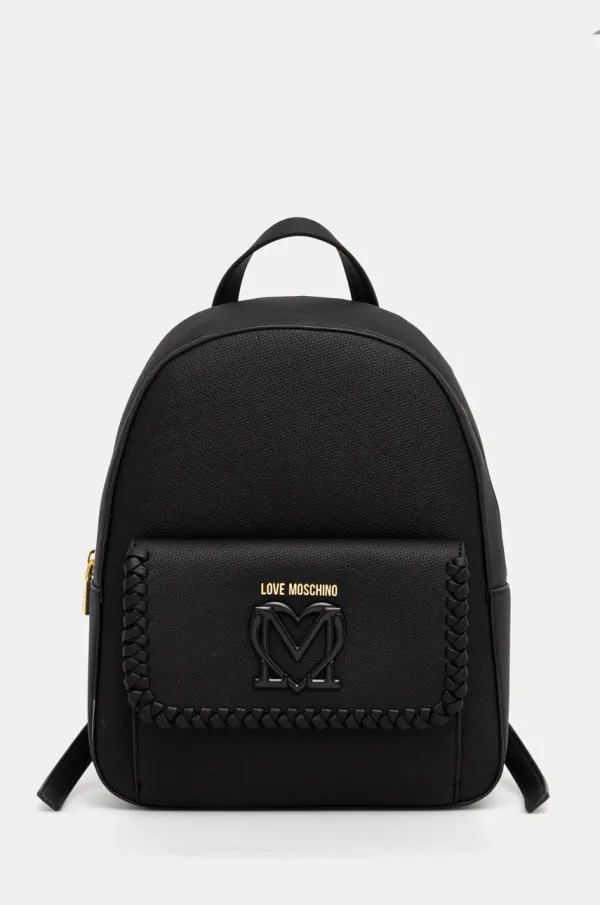 Love Moschino Ruksak Love Moschino za žene, boja: crna, mali, s aplikacijom, JC4129PP1