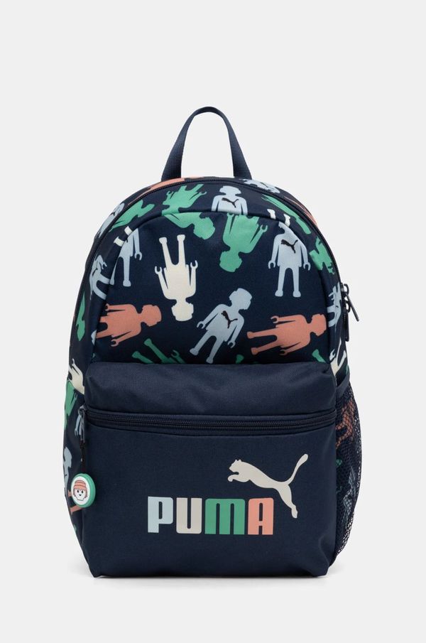 Puma Ruksak Puma X PLAYMOBIL boja: tamno plava, mali, s uzorkom, 906640