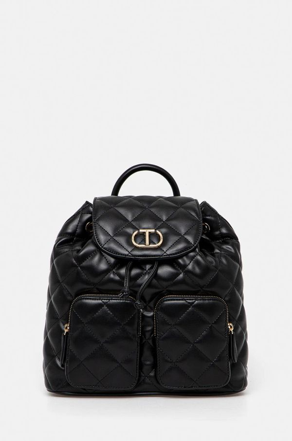 Twinset Ruksak Twinset za žene, boja: crna, mali, s uzorkom, 251TB7371