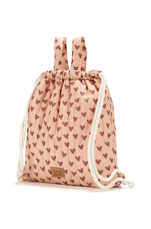 La Millou Ruksak za kolica La Millou HEARTBEAT PINK Plecak do wózka ortalionowy pikowany