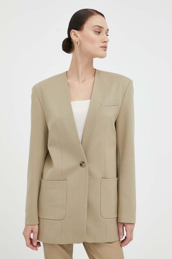 2NDDAY Sako 2NDDAY boja: zelena, jednoredno zakopčavanje, bez uzorka