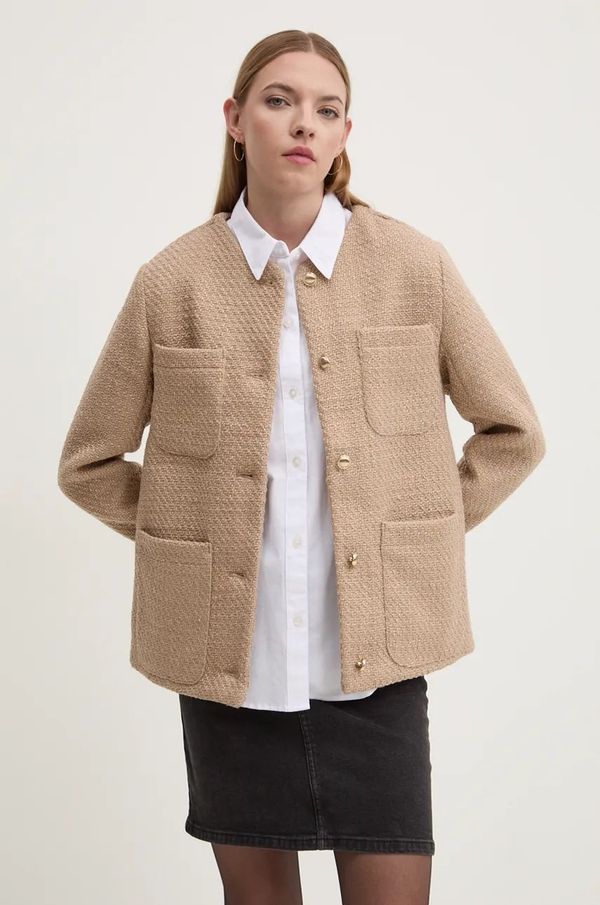 Abercrombie & Fitch Sako Abercrombie & Fitch boja: bež, jednoredno zakopčavanje, bez uzorka, KI144-4128