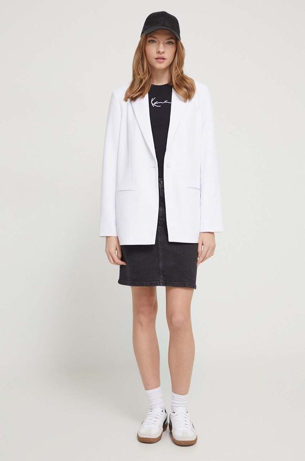 Abercrombie & Fitch Sako Abercrombie & Fitch boja: bijela, jednoredno zakopčavanje, bez uzorka