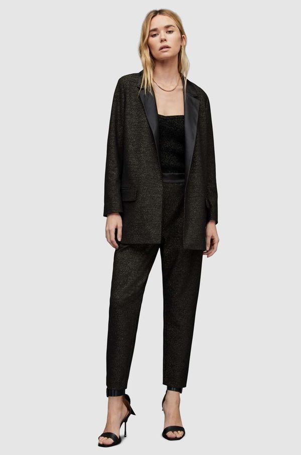 AllSaints Sako AllSaints boja: crna, bez zakopčavanja, melanž