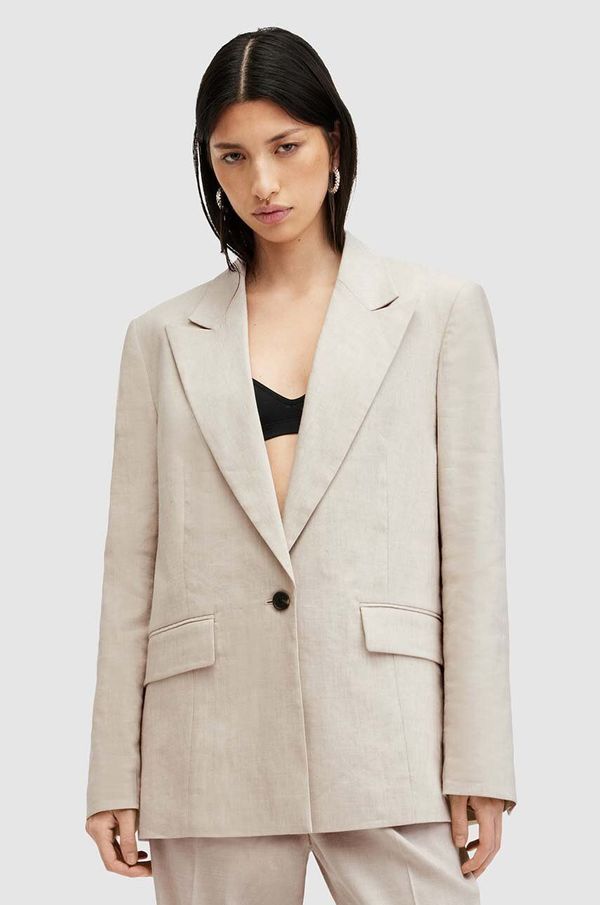 AllSaints Sako AllSaints WHITNEY BLAZER boja: bež, jednoredno zakopčavanje, bez uzorka, W016QA