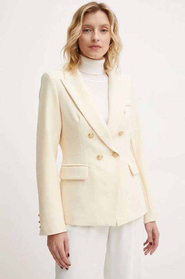 Answear Lab Sako Answear Lab boja: bež, dvoredno zakopčavanje, bez uzorka