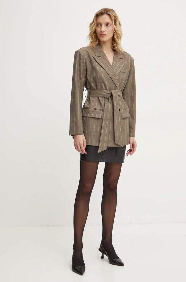 Answear Lab Sako Answear Lab boja: bež, dvoredno zakopčavanje, s uzorkom