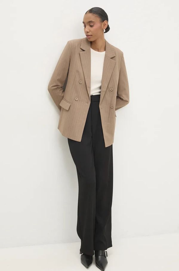 Answear Lab Sako Answear Lab boja: bež, dvoredno zakopčavanje, s uzorkom