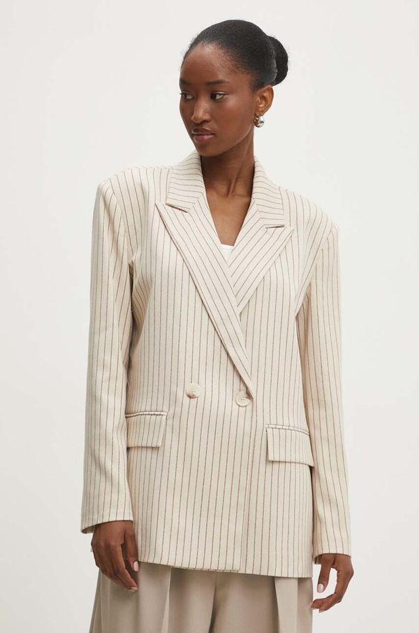 Answear Lab Sako Answear Lab boja: bež, dvoredno zakopčavanje, s uzorkom