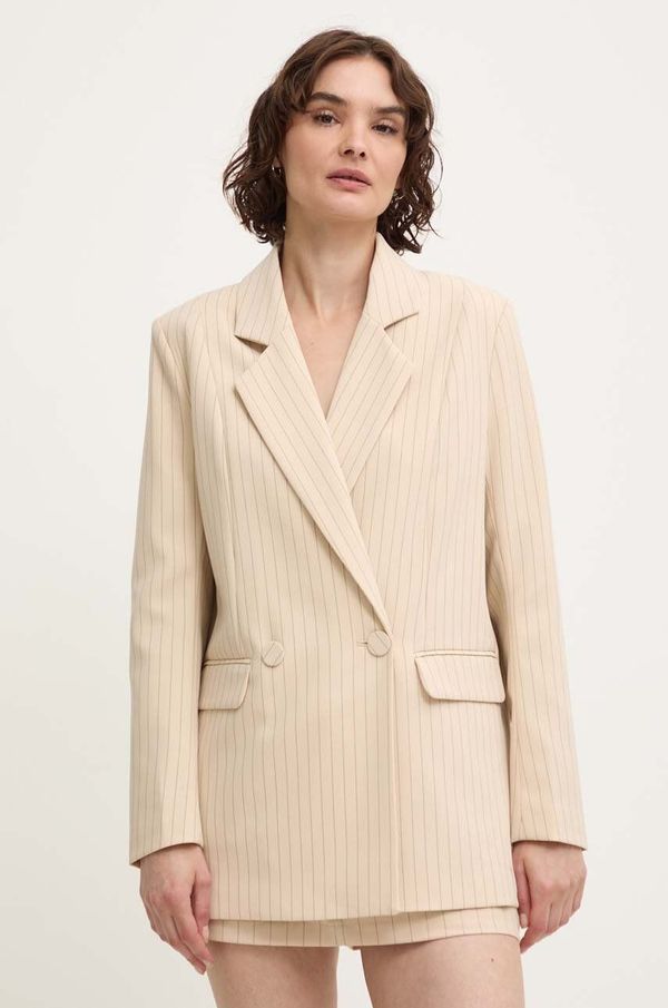 Answear Lab Sako Answear Lab boja: bež, dvoredno zakopčavanje, s uzorkom