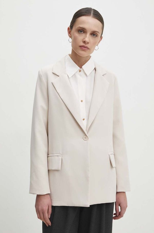 Answear Lab Sako Answear Lab boja: bež, jednoredno zakopčavanje, bez uzorka