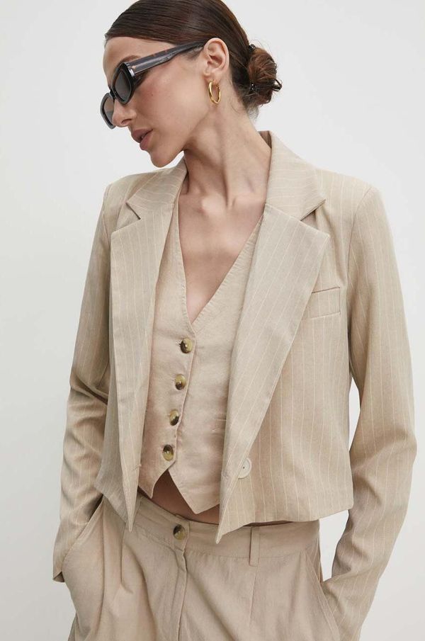 Answear Lab Sako Answear Lab boja: bež, jednoredno zakopčavanje, s uzorkom