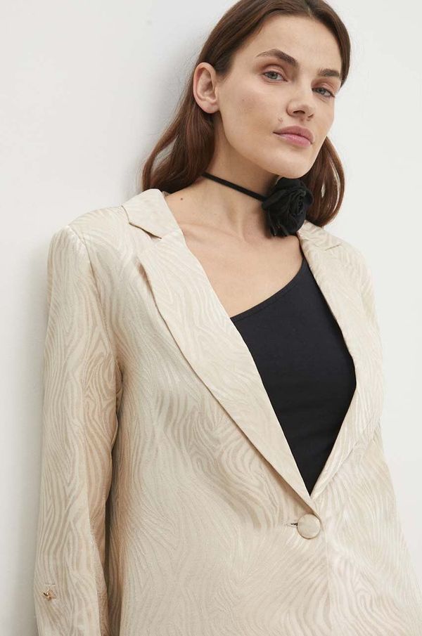 Answear Lab Sako Answear Lab boja: bež, jednoredno zakopčavanje, s uzorkom