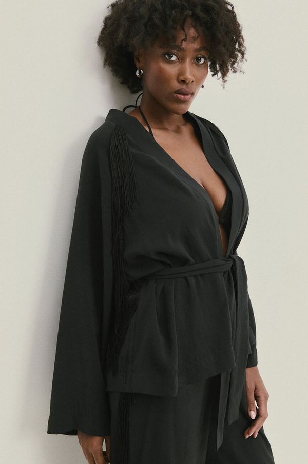 Answear Lab Sako Answear Lab boja: crna, bez zakopčavanja, bez uzorka