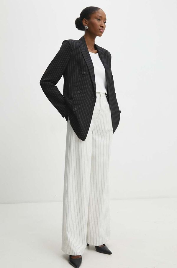 Answear Lab Sako Answear Lab boja: crna, dvoredno zakopčavanje, s uzorkom