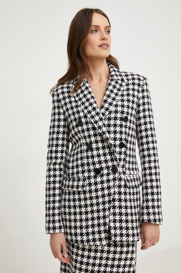 Answear Lab Sako Answear Lab boja: crna, dvoredno zakopčavanje, s uzorkom