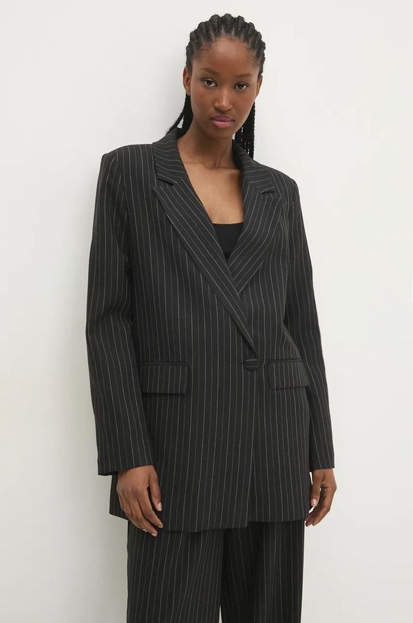 Answear Lab Sako Answear Lab boja: crna, dvoredno zakopčavanje, s uzorkom