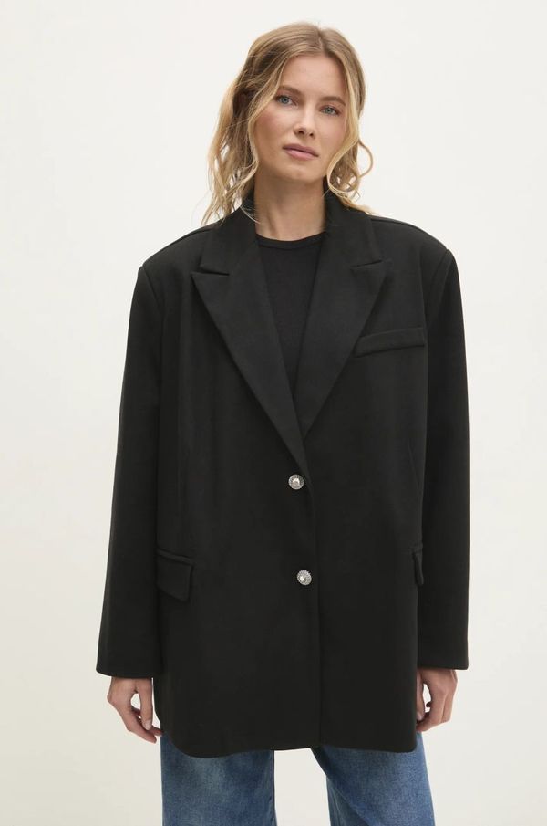 Answear Lab Sako Answear Lab boja: crna, jednoredno zakopčavanje, bez uzorka