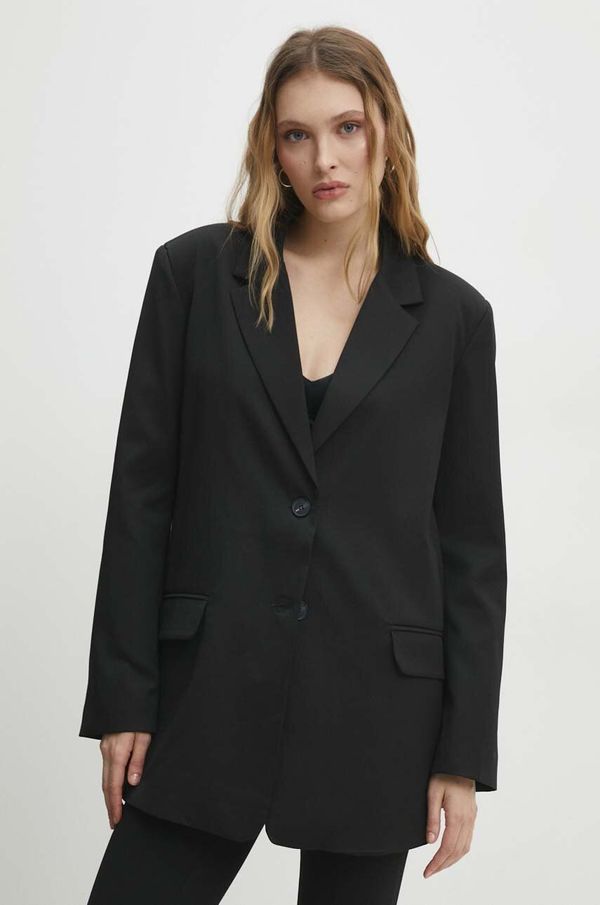 Answear Lab Sako Answear Lab boja: crna, jednoredno zakopčavanje, bez uzorka