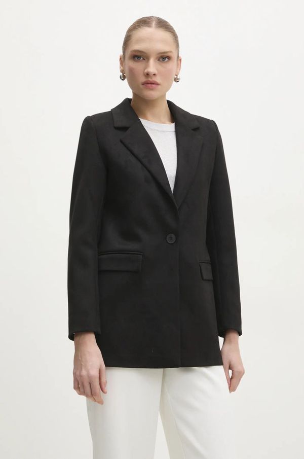 Answear Lab Sako Answear Lab boja: crna, jednoredno zakopčavanje, bez uzorka