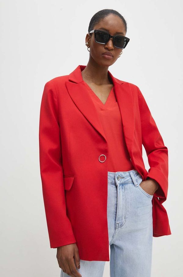 Answear Lab Sako Answear Lab boja: crvena, jednoredno zakopčavanje, bez uzorka