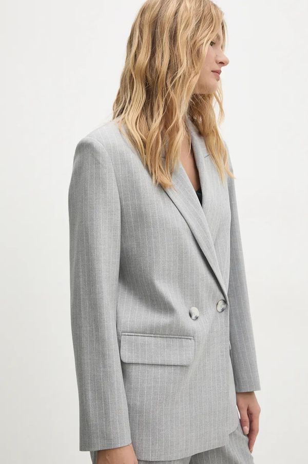 Answear Lab Sako Answear Lab boja: siva, dvoredno zakopčavanje, s uzorkom
