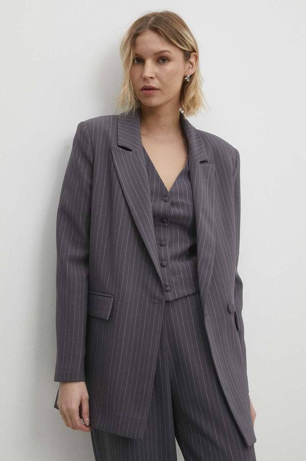 Answear Lab Sako Answear Lab boja: siva, jednoredno zakopčavanje, s uzorkom