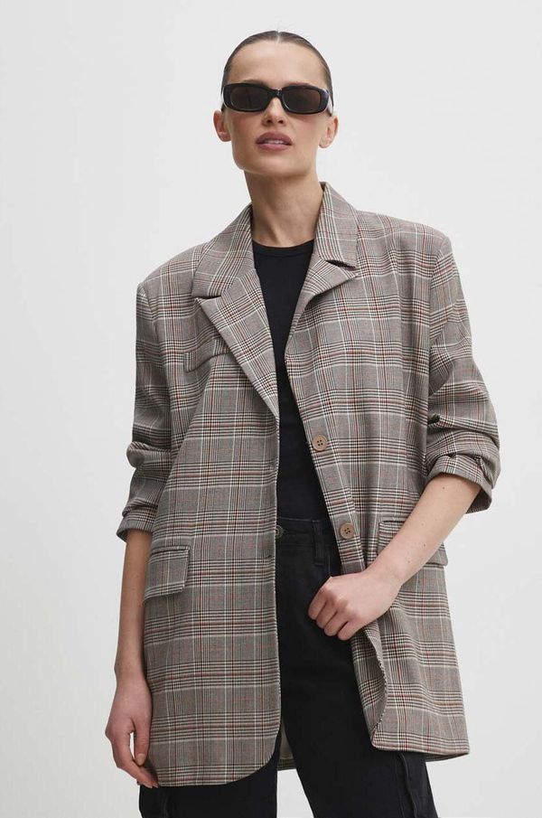 Answear Lab Sako Answear Lab boja: siva, jednoredno zakopčavanje, s uzorkom