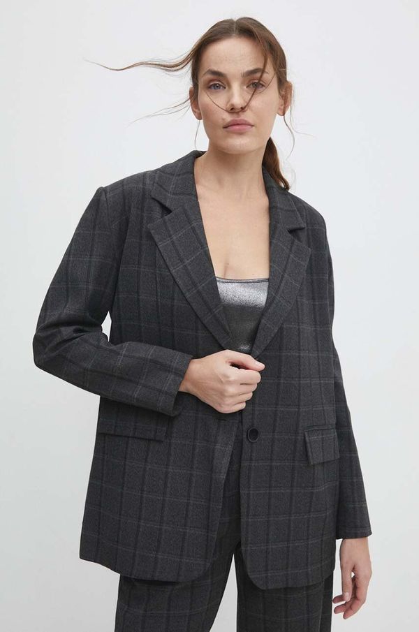 Answear Lab Sako Answear Lab boja: siva, jednoredno zakopčavanje, s uzorkom