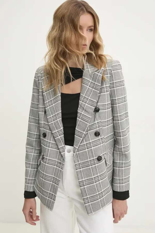 Answear Lab Sako Answear Lab boja: siva, jednoredno zakopčavanje, s uzorkom