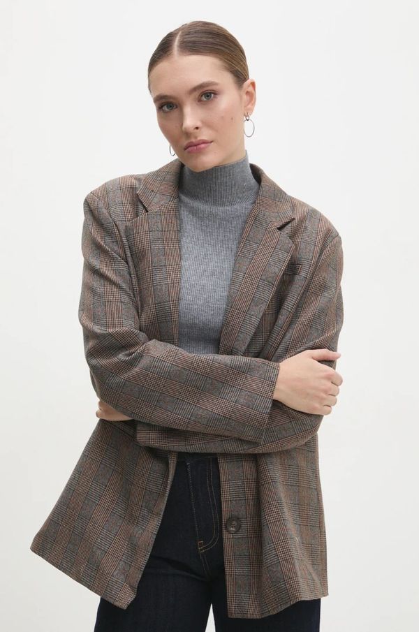 Answear Lab Sako Answear Lab boja: smeđa, jednoredno zakopčavanje, s uzorkom