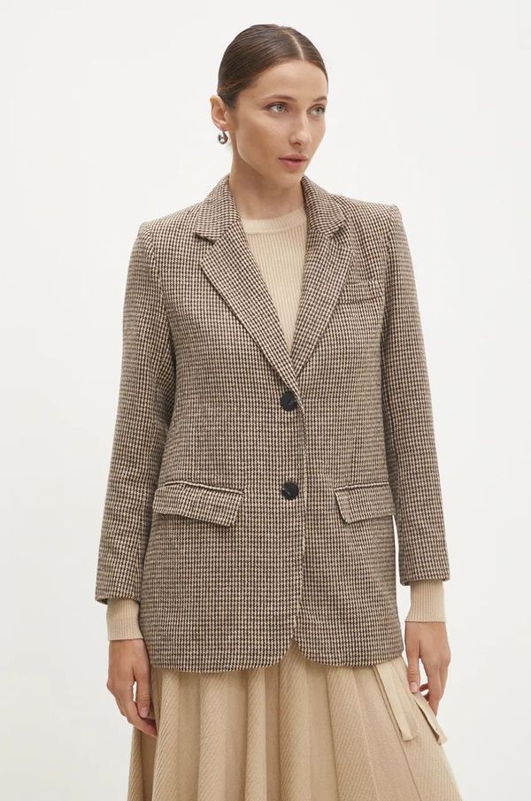 Answear Lab Sako Answear Lab boja: smeđa, jednoredno zakopčavanje, s uzorkom