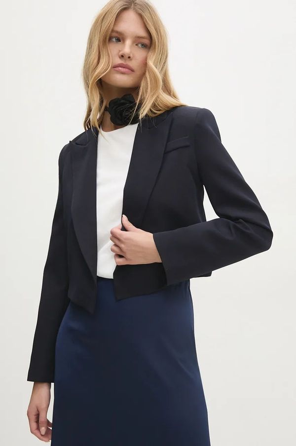Answear Lab Sako Answear Lab boja: tamno plava, bez zakopčavanja, bez uzorka
