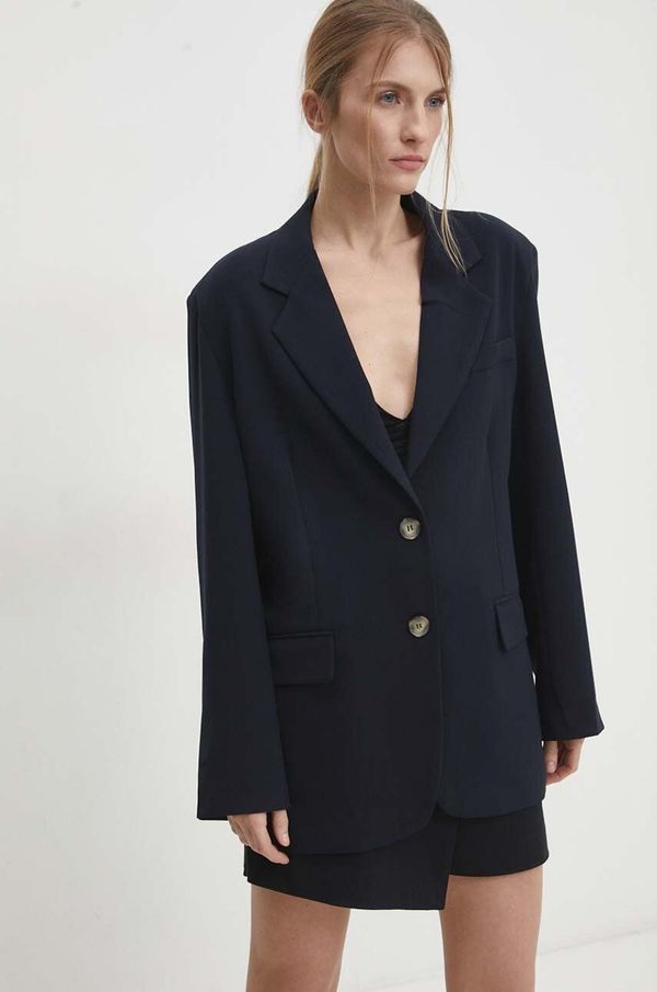 Answear Lab Sako Answear Lab boja: tamno plava, jednoredno zakopčavanje, bez uzorka