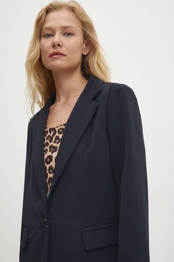 Answear Lab Sako Answear Lab boja: tamno plava, jednoredno zakopčavanje, bez uzorka