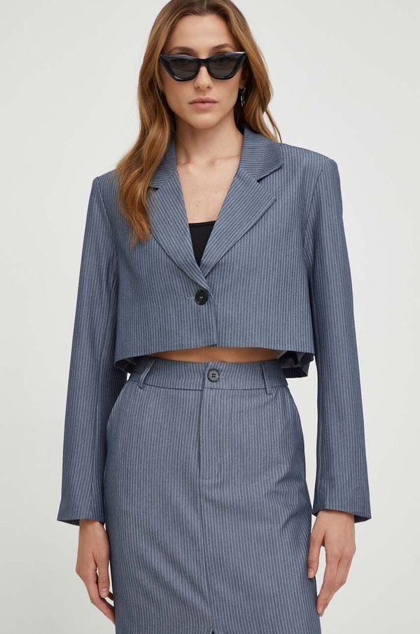 Answear Lab Sako Answear Lab  X limitirana kolekcija NO SHAME boja: siva, jednoredno zakopčavanje, s uzorkom