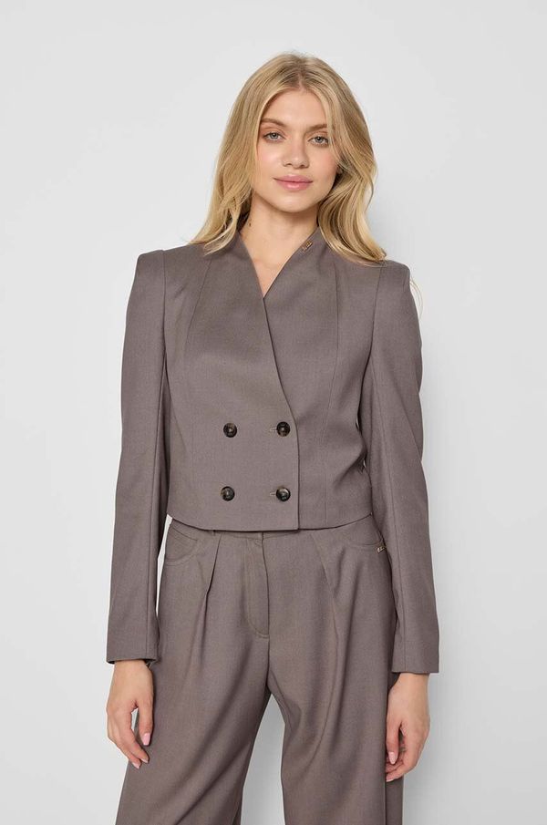 BIZUU Sako Bizuu NIWANNA boja: bež, dvoredno zakopčavanje, bez uzorka, NIWANNA.BEZOWY