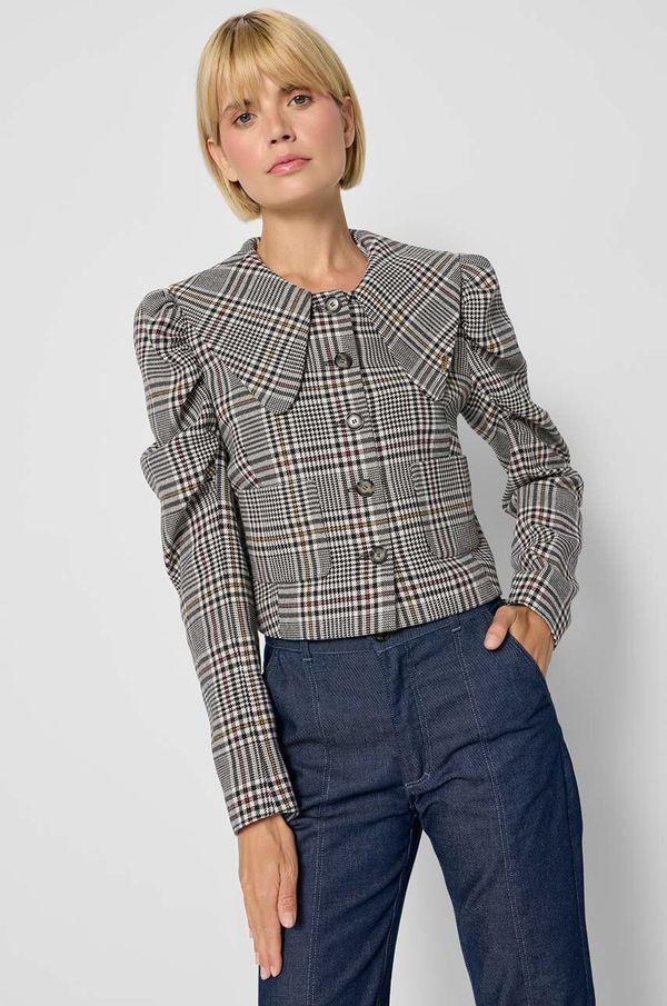 BIZUU Sako Bizuu PINOA jednoredno zakopčavanje, s uzorkom, PINOA.CZARNY