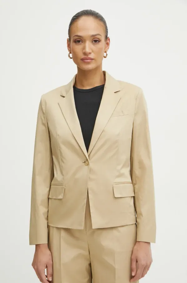 BOSS Sako BOSS boja: bež, jednoredno zakopčavanje, bez uzorka, 50537453