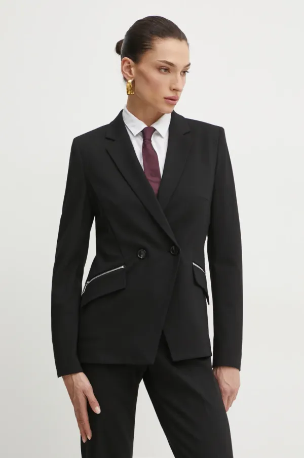 BOSS Sako BOSS boja: crna, dvoredno zakopčavanje, bez uzorka, 50530885