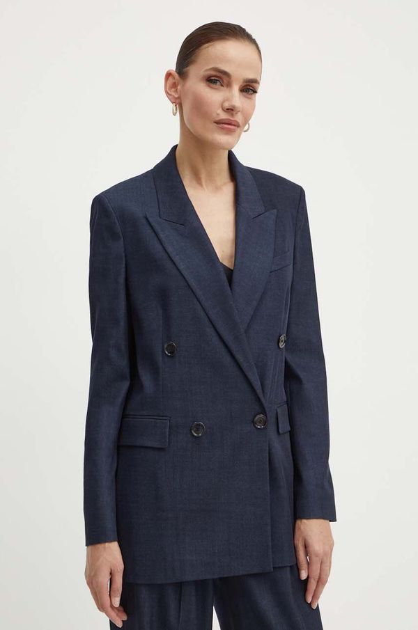 Boss Sako BOSS boja: tamno plava, dvoredno zakopčavanje, bez uzorka, 50521357