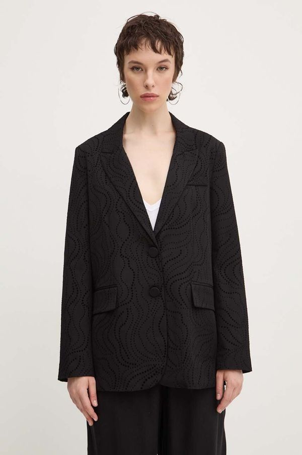 Desigual Sako Desigual HAMBURGO boja: crna, jednoredno zakopčavanje, s uzorkom, 24WWEW75