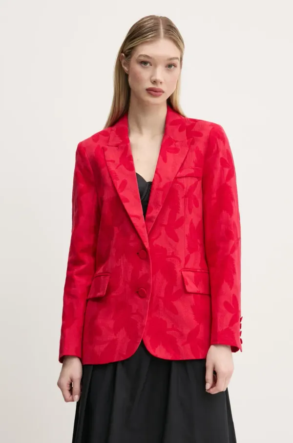 Desigual Sako Desigual MISURI boja: crvena, jednoredno zakopčavanje, s uzorkom, 25SWEW18