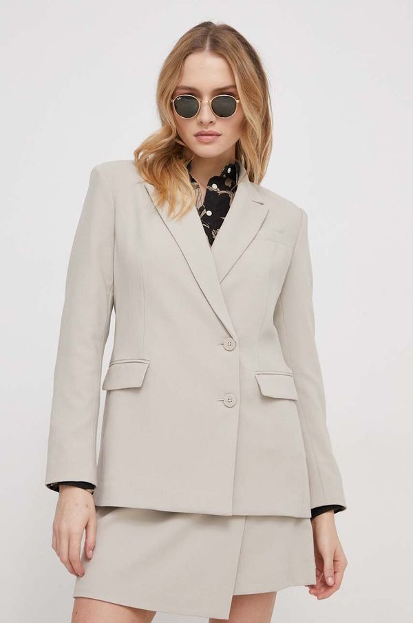 DKNY Sako Dkny boja: bež, dvoredno zakopčavanje, bez uzorka