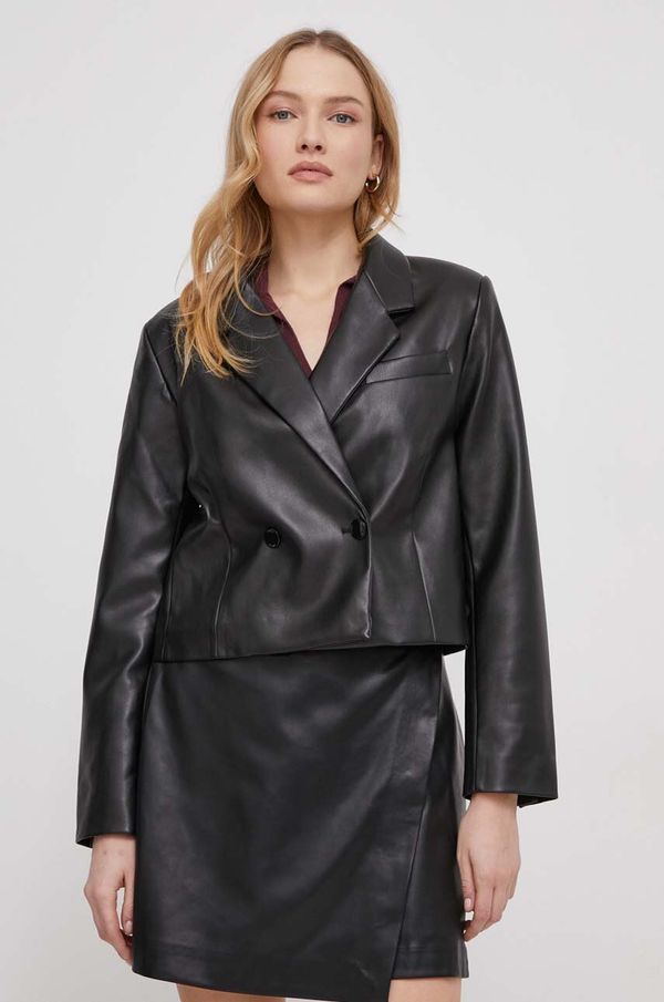 DKNY Sako Dkny boja: crna, dvoredno zakopčavanje, bez uzorka